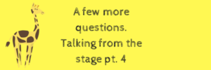 a few more questions on public speaking for musicians
