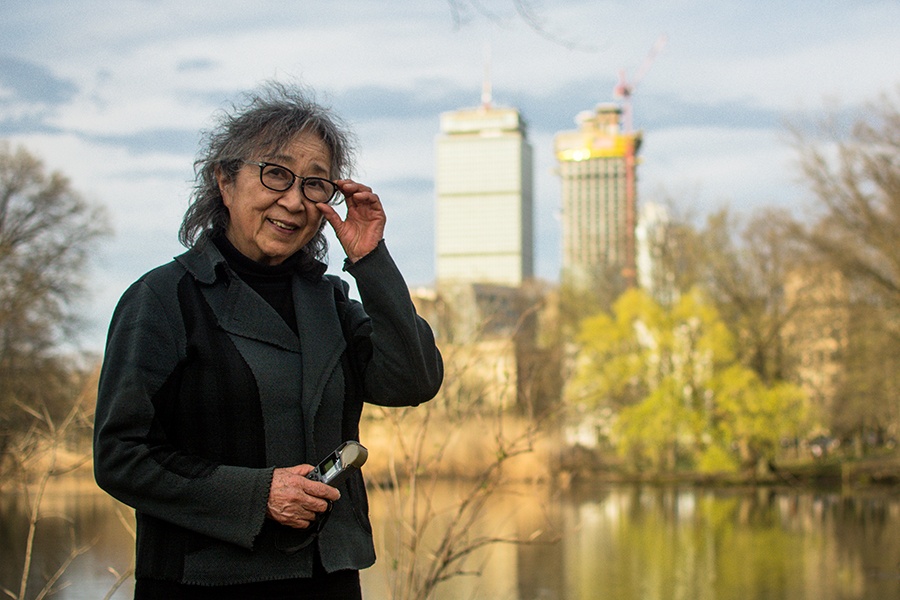 Musicians and Uncertainty Photo of artist Fujiko Nakaya in the Emerald Necklace / Courtesy of the Emerald Necklace Conservancy