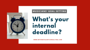 Your internal deadline (shows alarm clock)