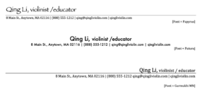 3 CV letterhead examples
