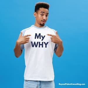 Man in a shirt that says "My Why"