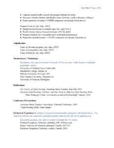 Musician CV Examples - Instrumentalist Page 2