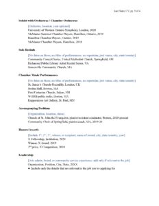 Musician CV Examples - Instrumentalist Page 3