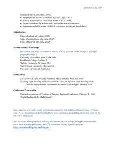 Musician CV Examples - Vocalist Page 2