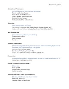 Musician CV Examples - Jazz Page 3