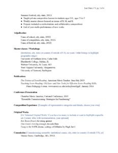 Musician CV Examples - Composer Page 2